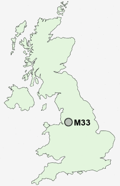 M33 Postcode map