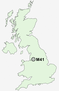 M41 Postcode map