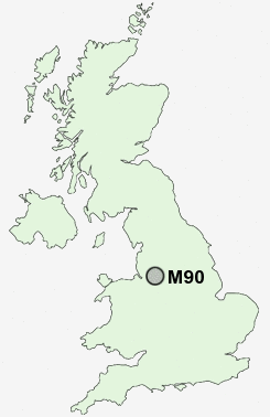 M90 Postcode map