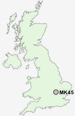MK45 Postcode map