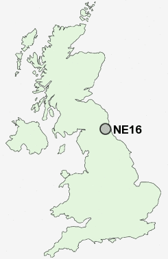 NE16 Postcode map