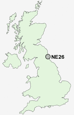 NE26 Postcode map