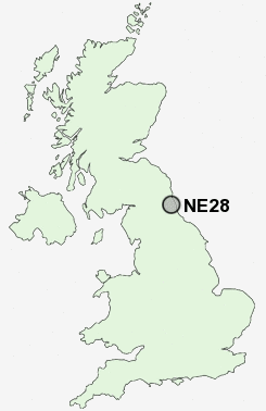 NE28 Postcode map