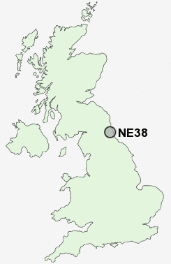 NE38 Postcode map
