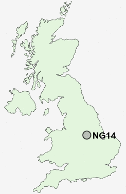 NG14 Postcode map