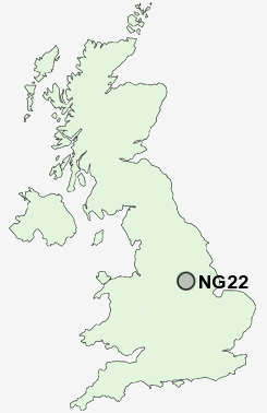 NG22 Postcode map