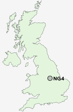 NG4 Postcode map