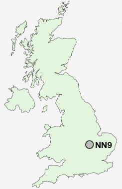 NN9 Postcode map
