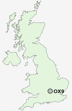 OX9 Postcode map