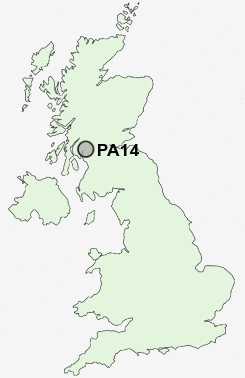 PA14 Postcode map