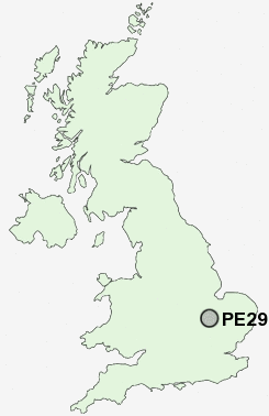 PE29 Postcode map