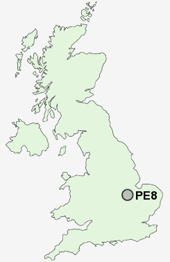 PE8 Postcode map