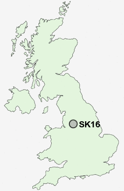 SK16 Postcode map