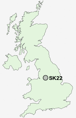 SK22 Postcode map