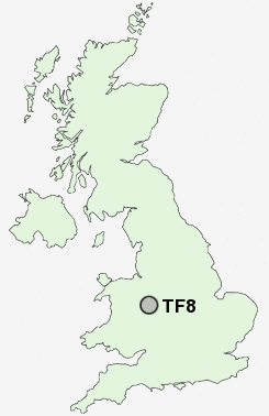 TF8 Postcode map