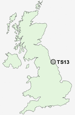 TS13 Postcode map