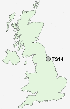 TS14 Postcode map