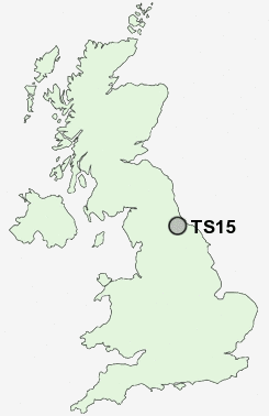 TS15 Postcode map