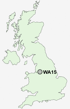 WA15 Postcode map