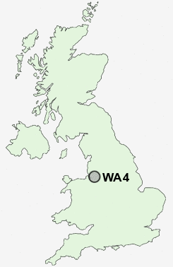 WA4 Postcode map