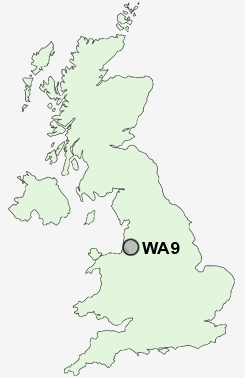 WA9 Postcode map