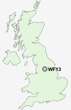 WF13 Postcode map