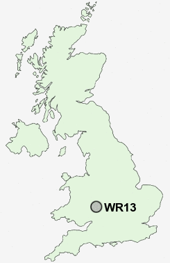 WR13 Postcode map