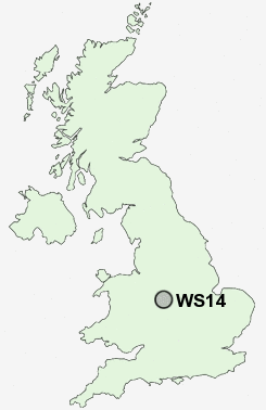 WS14 Postcode map