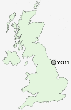 YO11 Postcode map