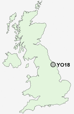 YO18 Postcode map