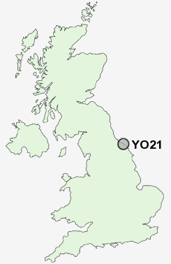 YO21 Postcode map