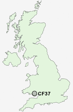 CF37 Postcode map