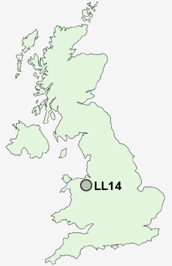 LL14 Postcode map